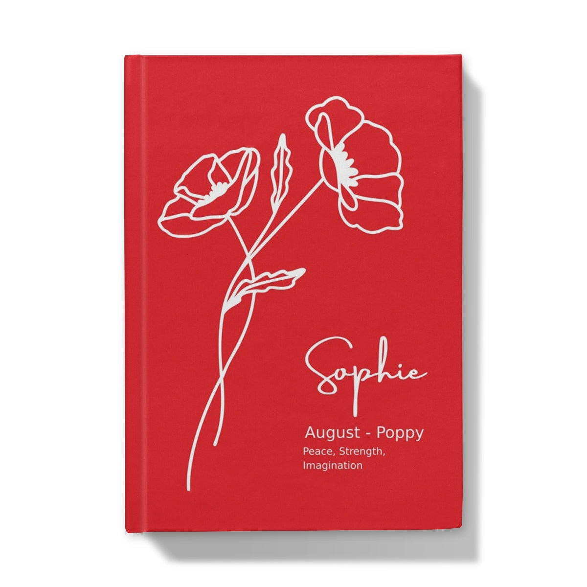 August Birthflower Hardback Journal