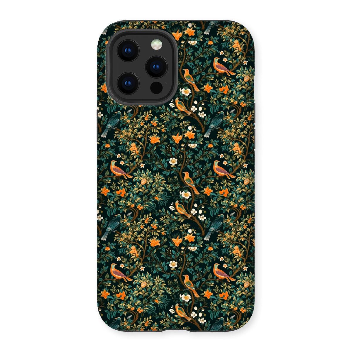 Midnight Birds Floral Tough Phone Case