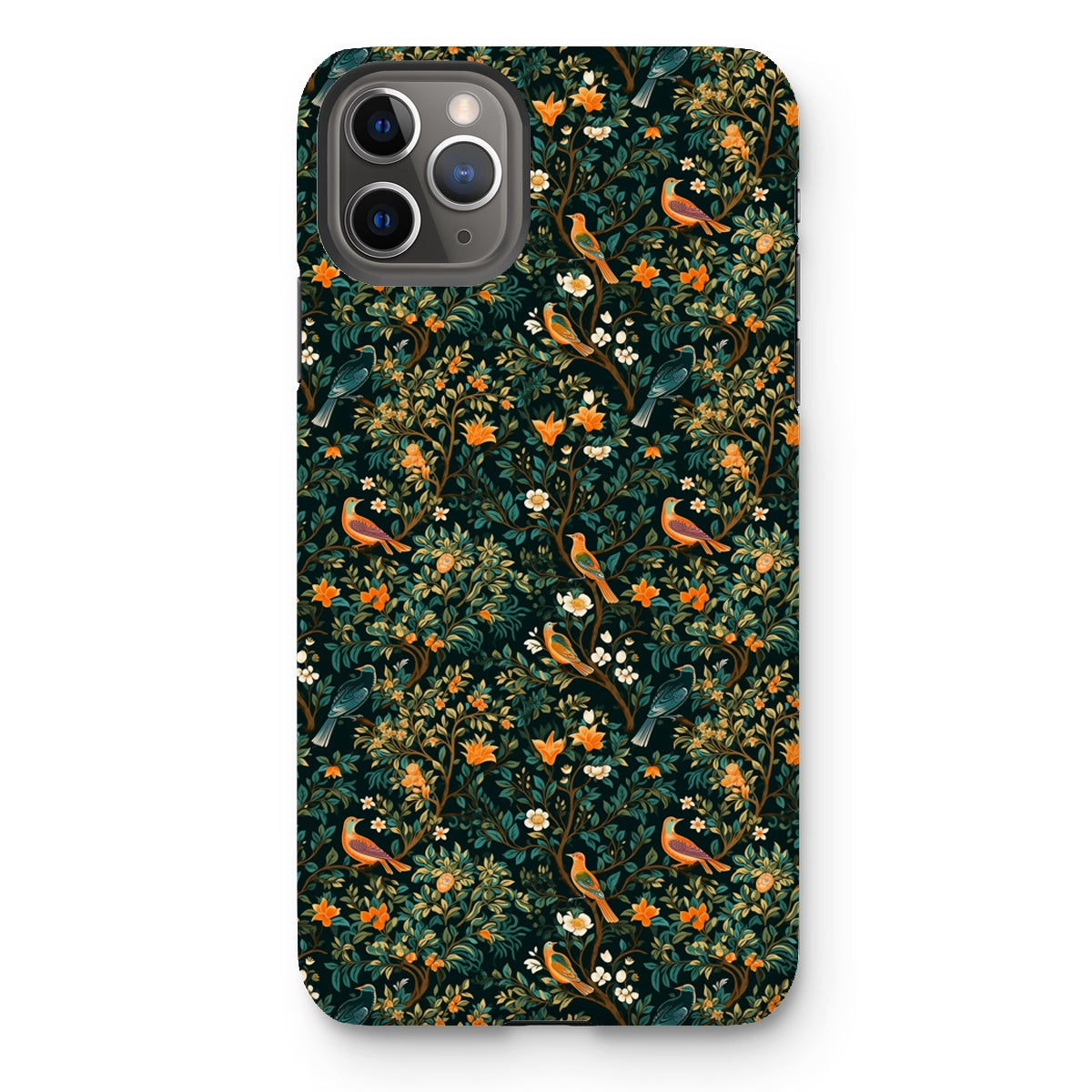 Midnight Birds Floral Tough Phone Case