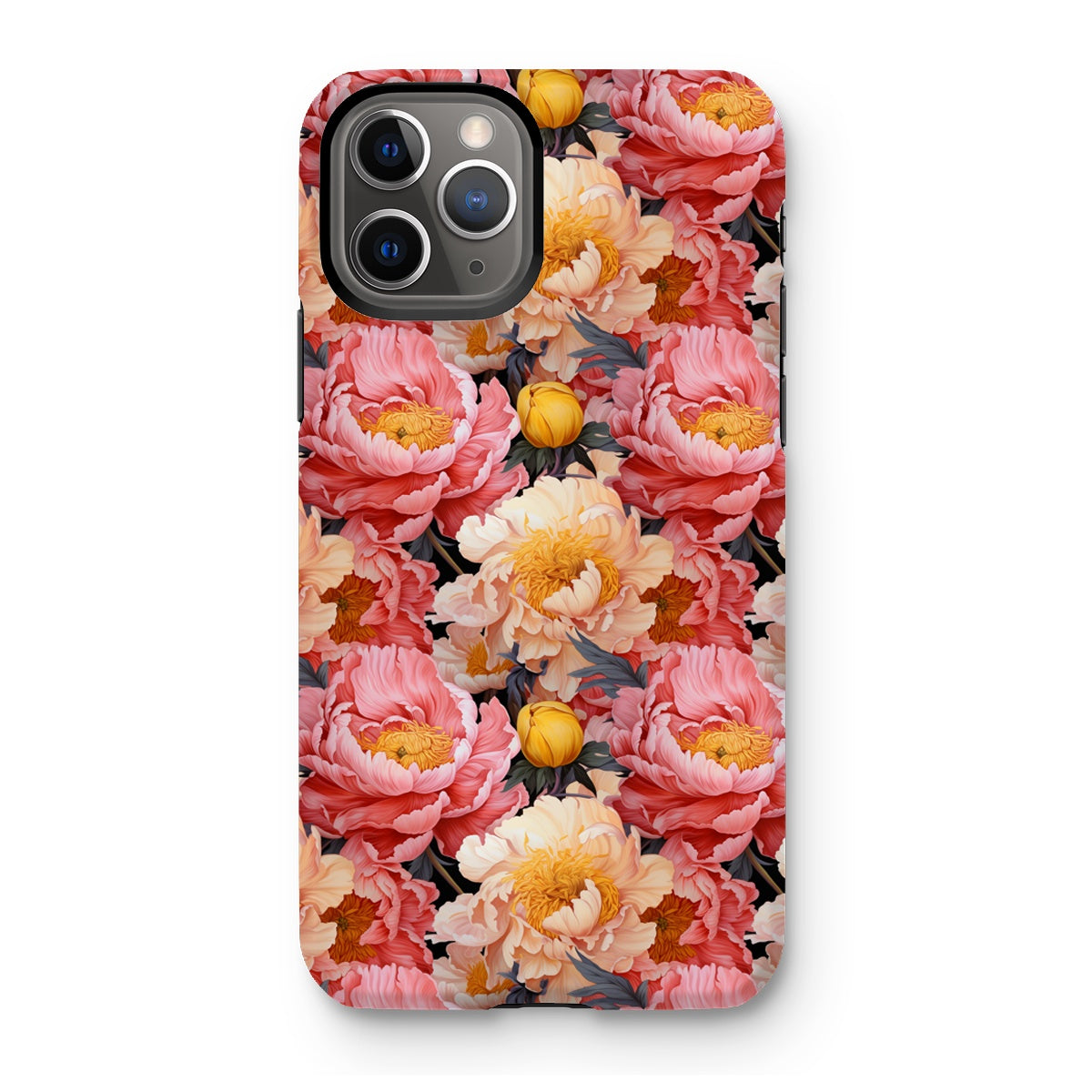 Pink Yellow Peonies Tough Phone Case