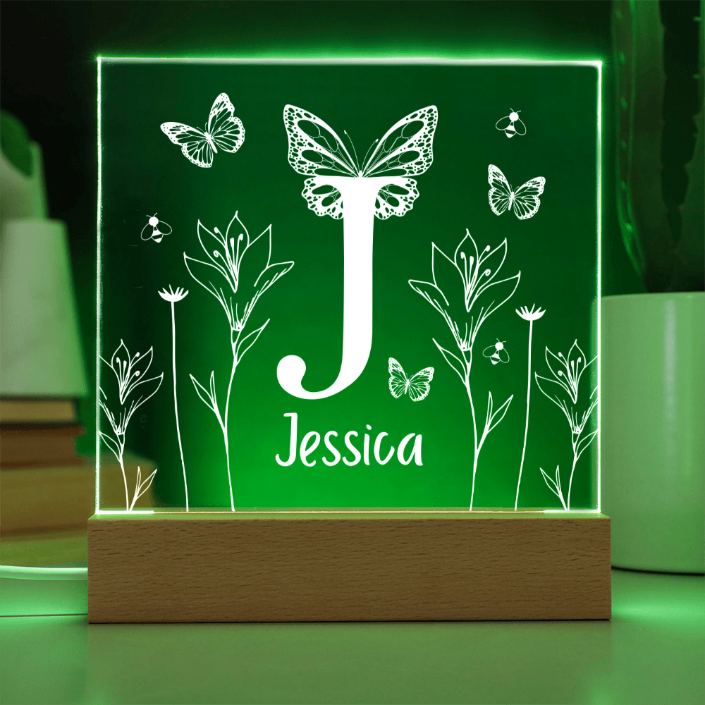 Butterfly Initial Acrylic Plaque