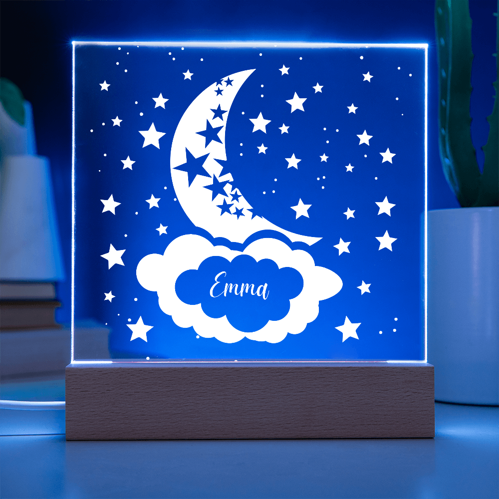 Starry Moon Acrylic Plaque
